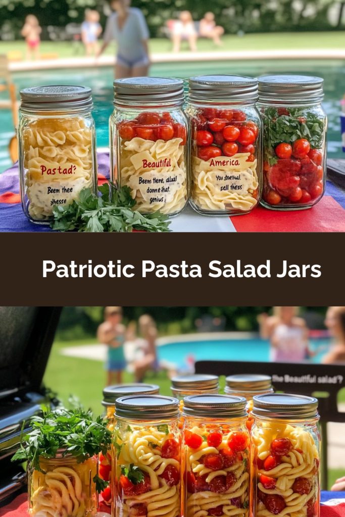 Patriotic Pasta Salad Jars