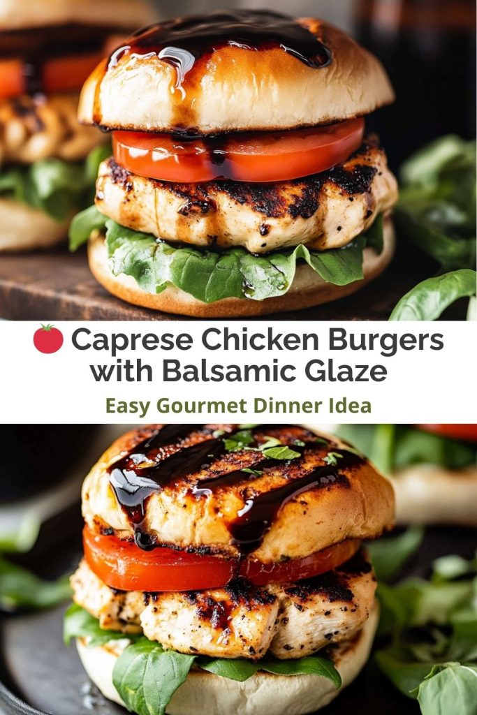 Caprese Chicken Burgers with Balsamic Glaze