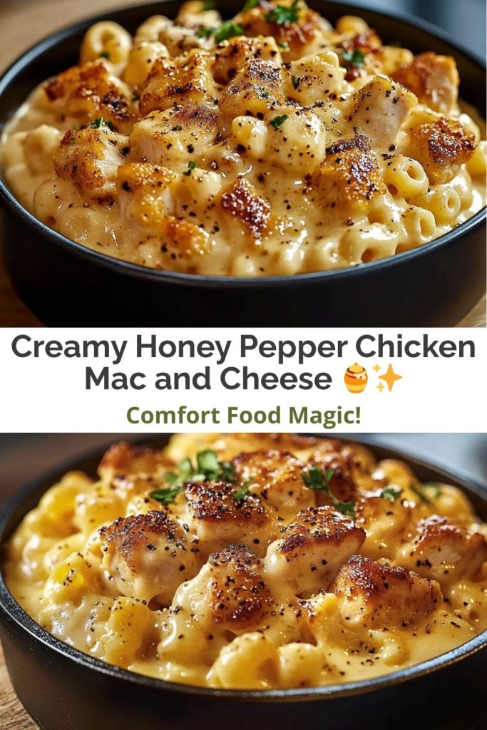 Creamy Honey Pepper Chicken Mac and Cheese
