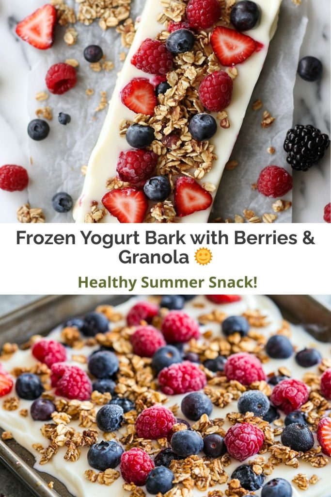 Frozen Yogurt Bark with Berries & Granola