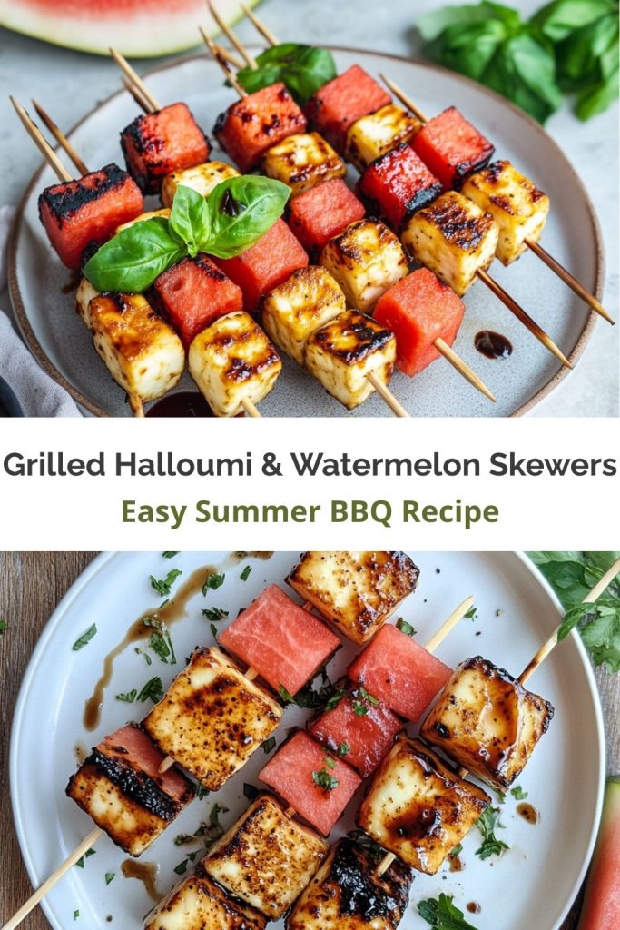 Grilled Halloumi & Watermelon Skewers