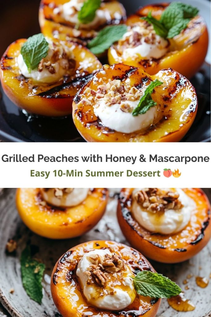 Grilled Peaches with Honey & Mascarpone