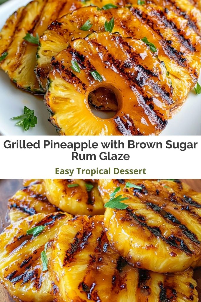 Grilled Pineapple with Brown Sugar Rum Glaze