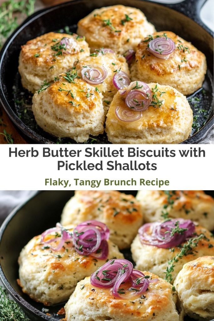 Herb Butter Skillet Biscuits with Pickled Shallots
