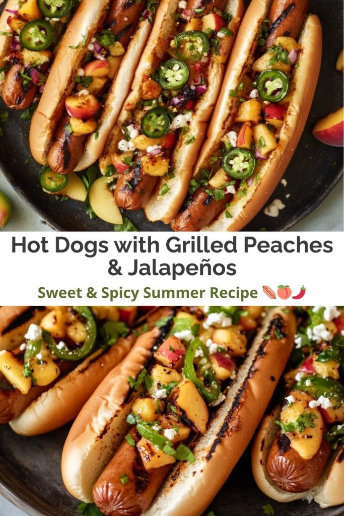 Hot Dogs with Grilled Peaches & Jalapeños