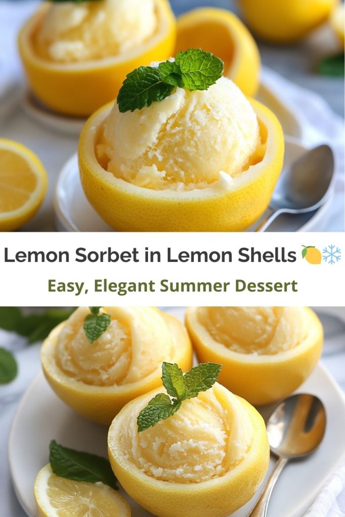 Lemon Sorbet in Lemon Shells