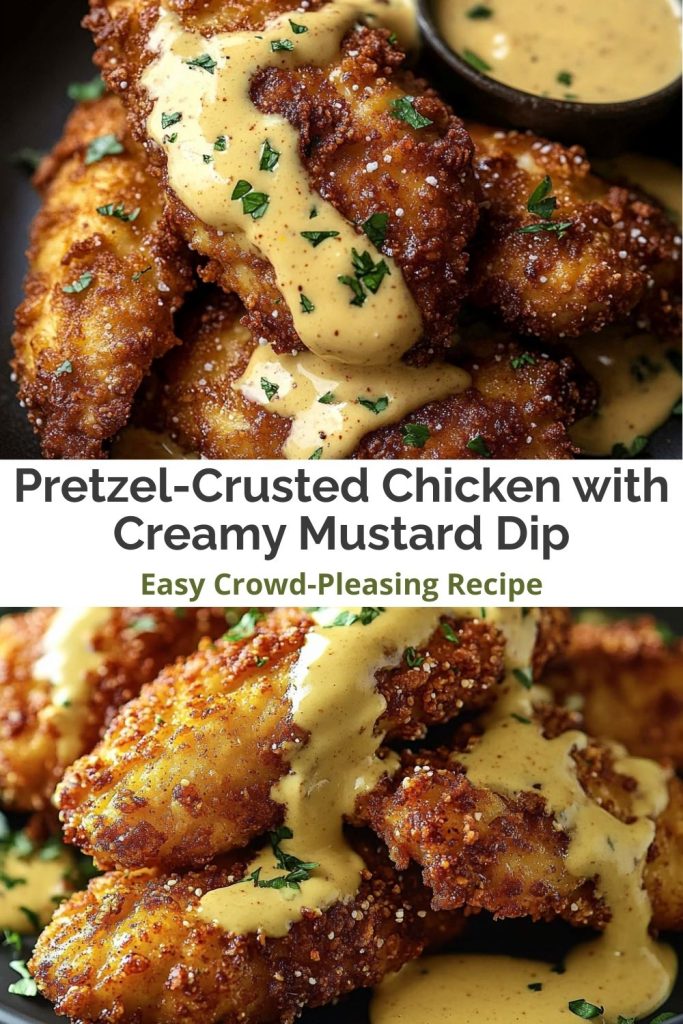 Pretzel-Crusted Chicken with Creamy Mustard Dip
