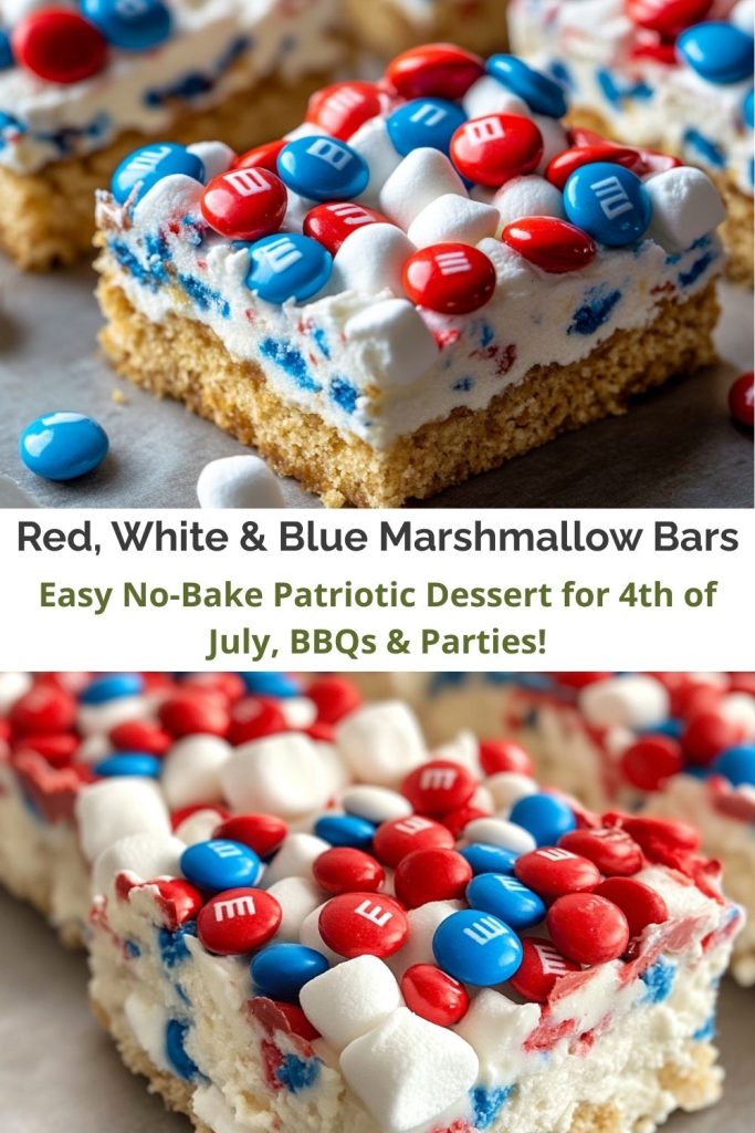 Red, White and Blue Marshmallow Bars