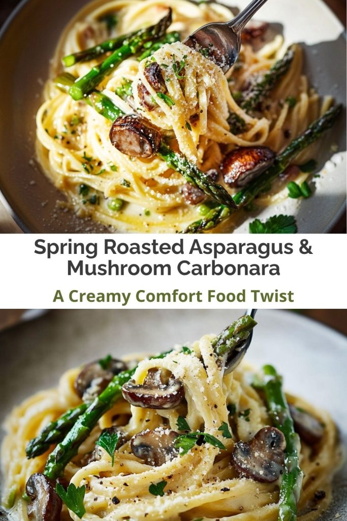 Roasted Asparagus & Mushroom Carbonara