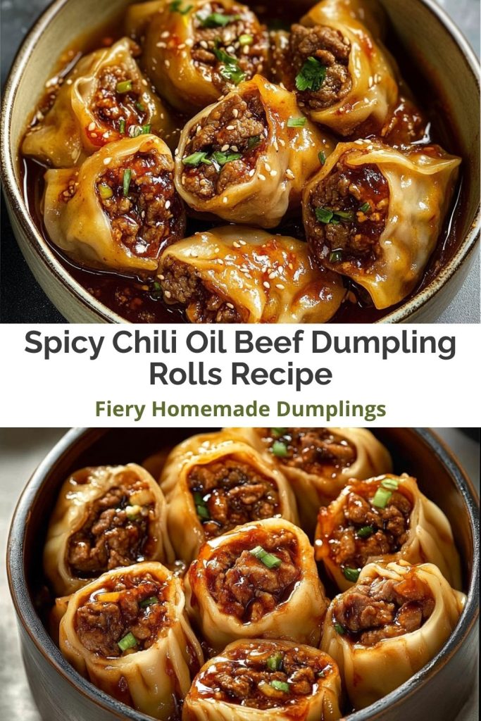 Spicy Chili Oil Beef Dumpling Rolls