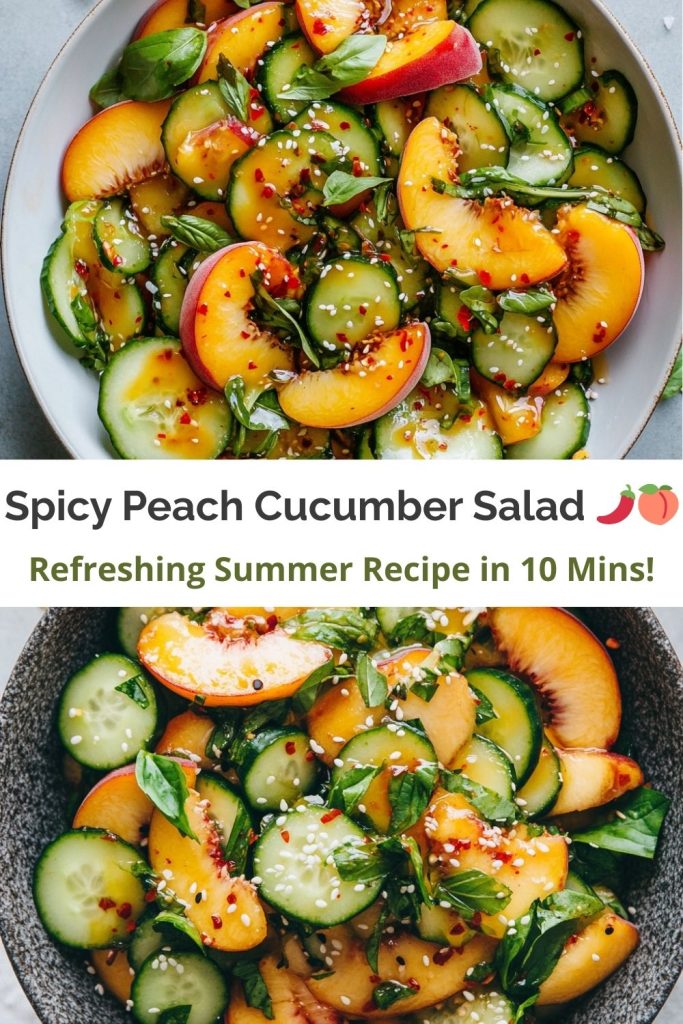 Spicy Peach Cucumber Salad