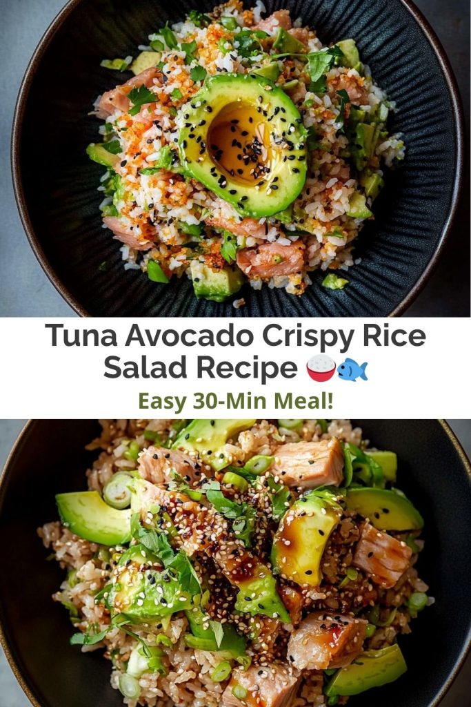 Tuna Avocado Crispy Rice Salad