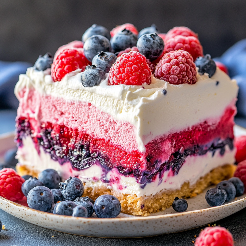 Red, White & Blue Ice Cream Cake