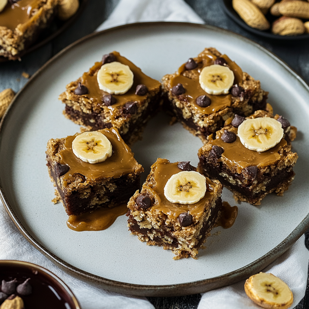 4-Ingredient Peanut Butter Banana Bars.