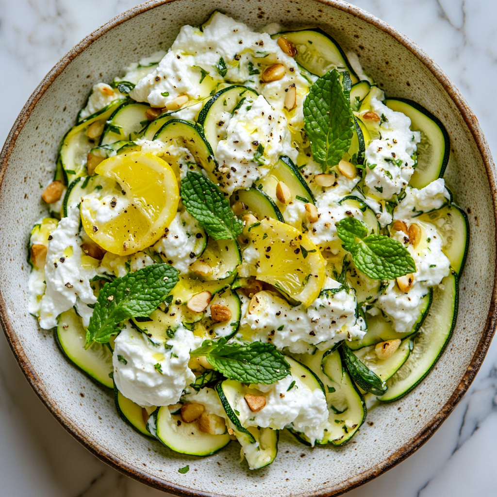 Zucchini Ribbon Salad with Lemon Ricotta