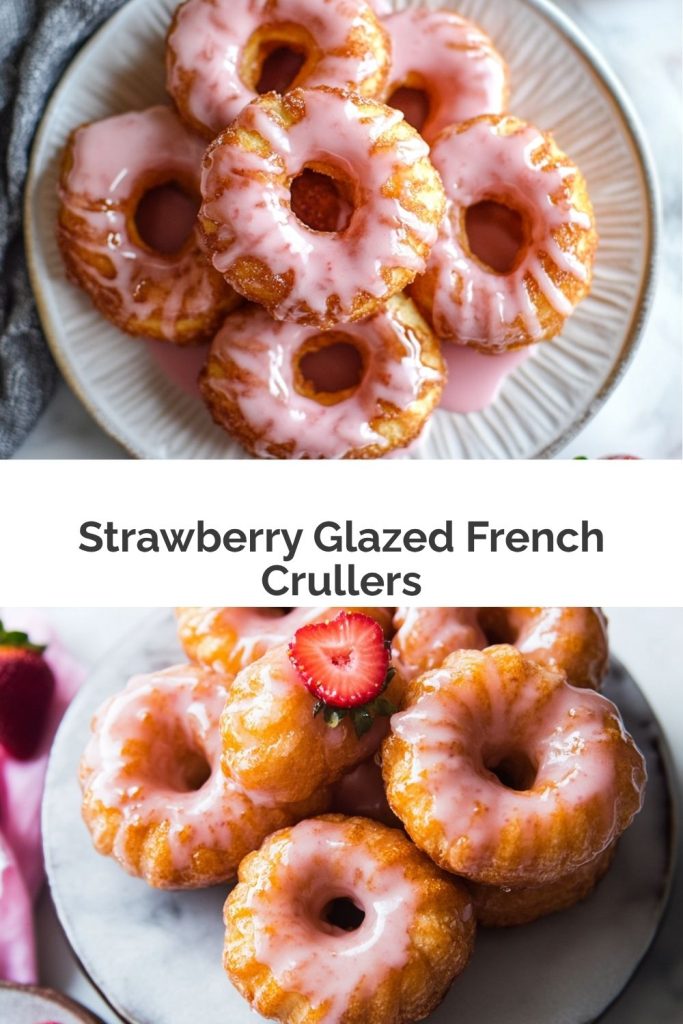 Strawberry Glazed French Crullers