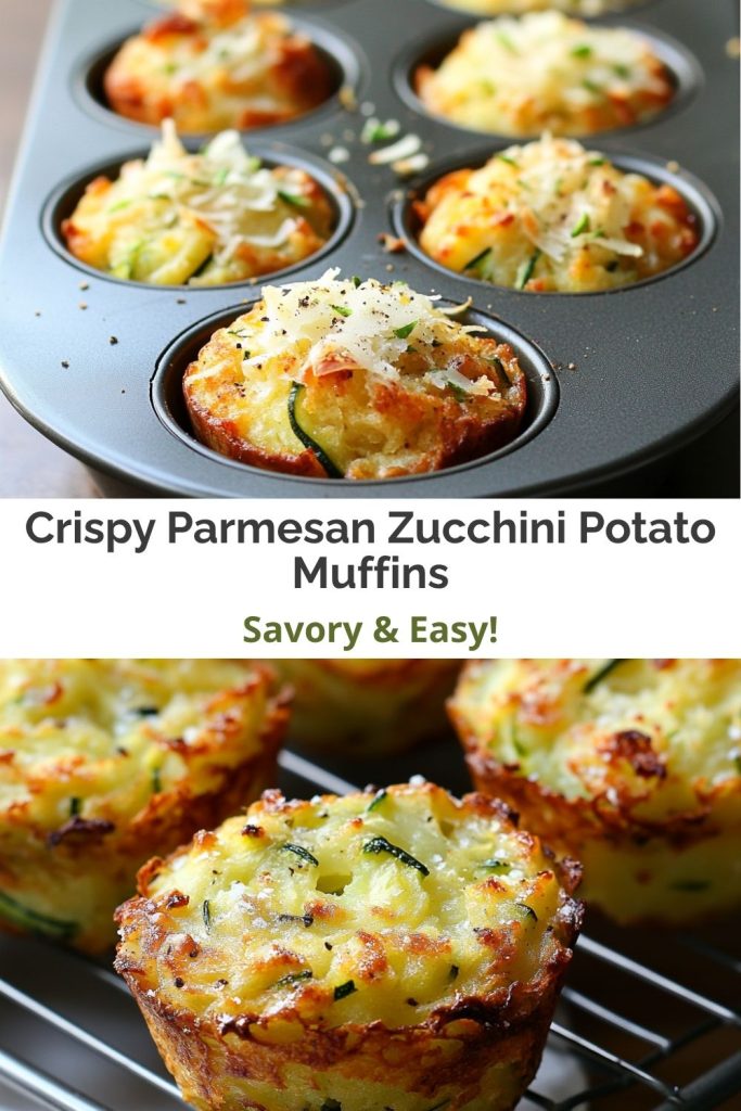 Crispy Parmesan Zucchini Potato Muffins