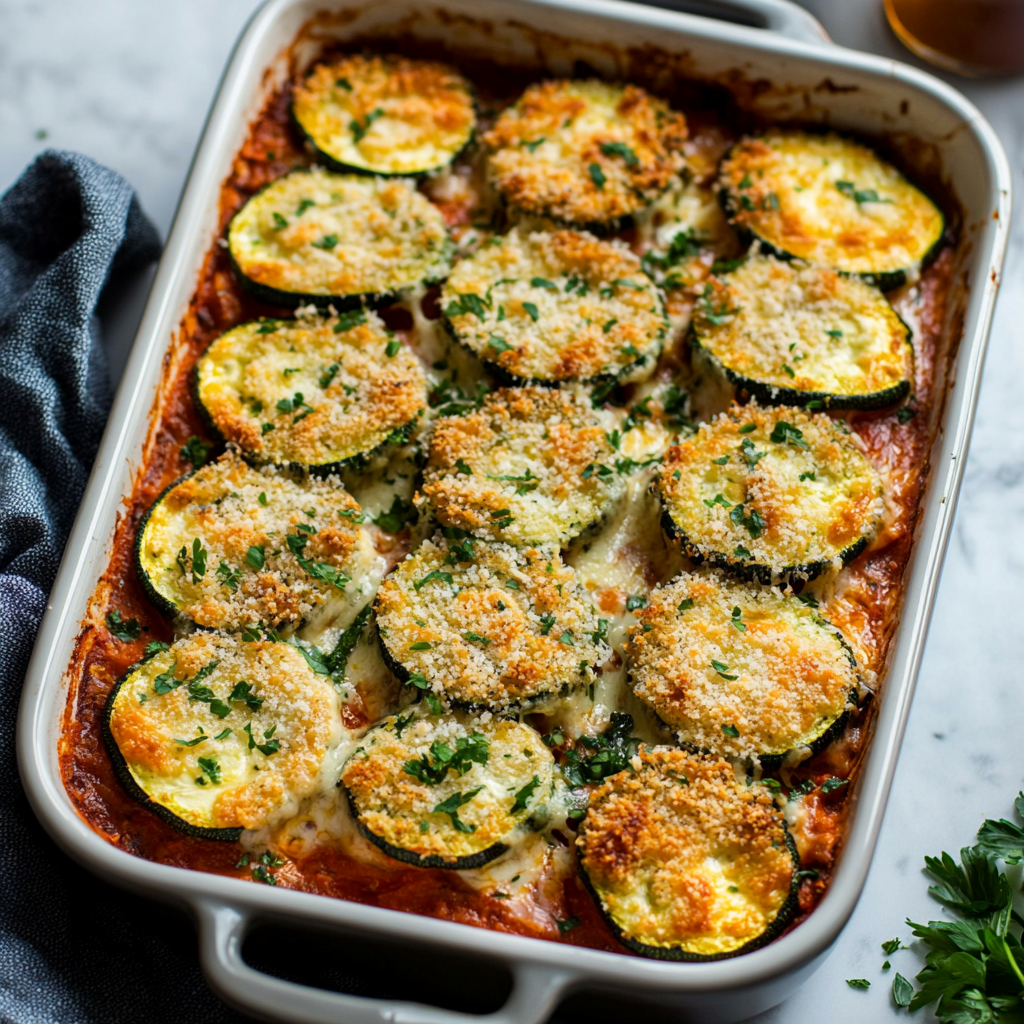 Three Cheese Zucchini Parmesan