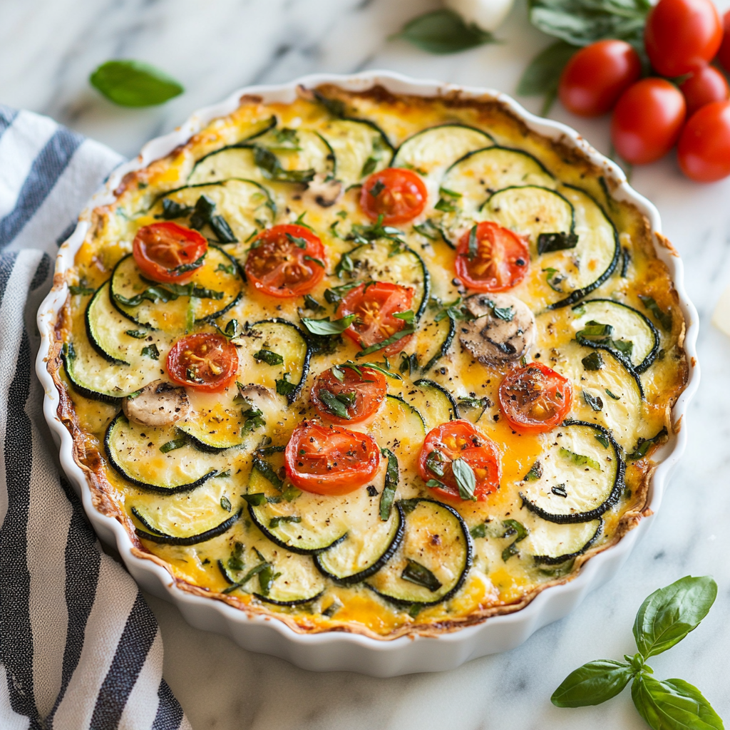 Summer Garden Crustless Zucchini Pie