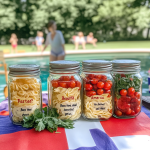 Patriotic Pasta Salad Jars